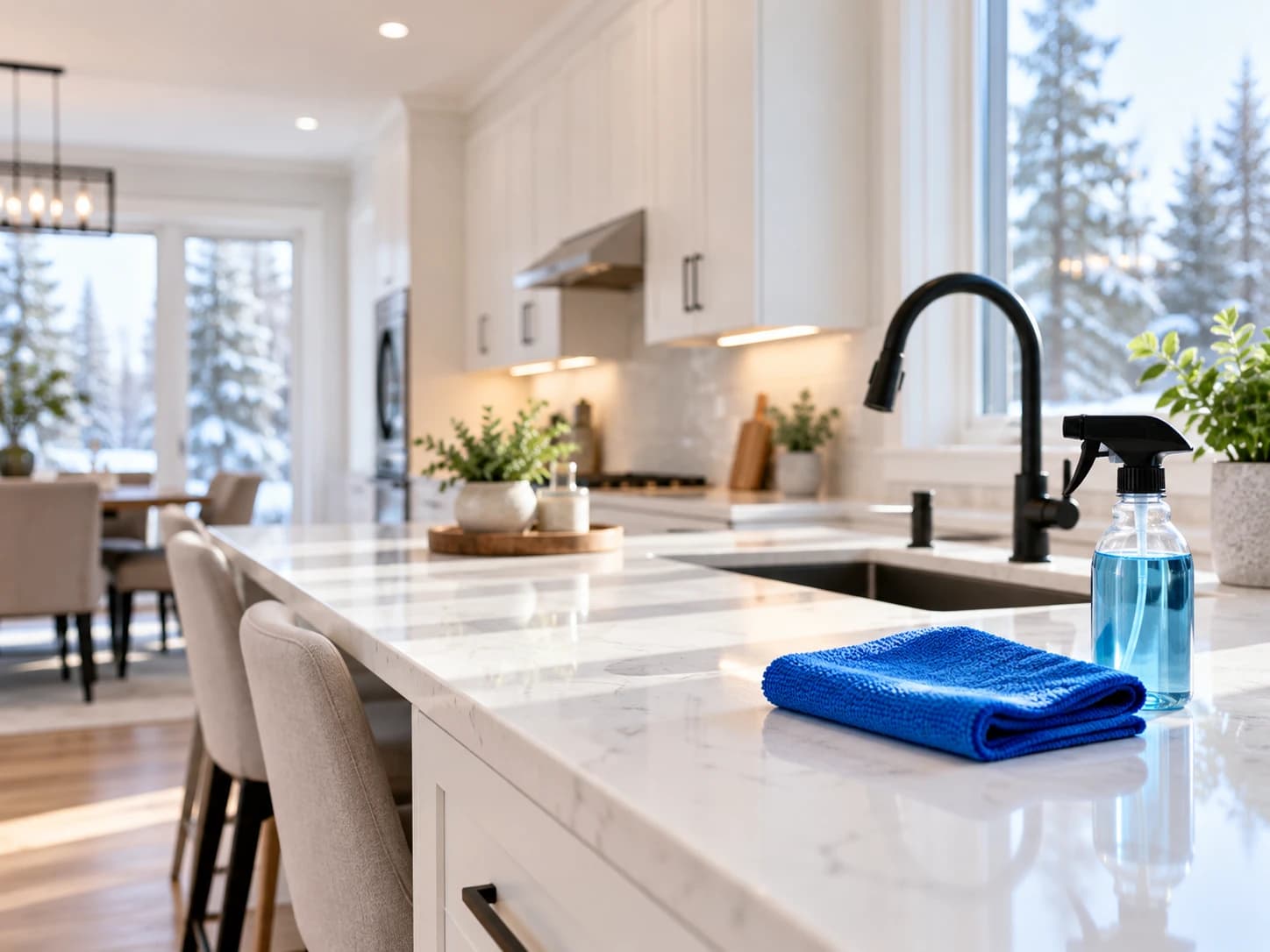 Freshly cleaned, sunlit kitchen in an Ottawa home